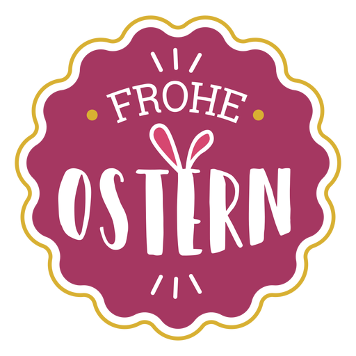 Frohe ostern rabbit ears lettering PNG Design
