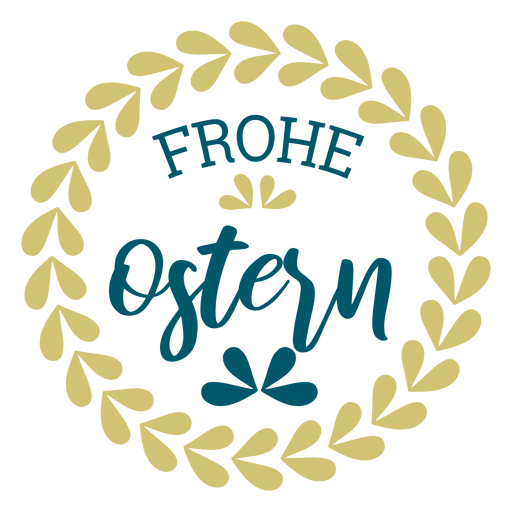 Frohe ostern wreath lettering Diseño PNG