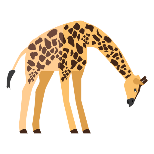 Giraffe die flach schaut PNG-Design