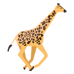 Giraffe läuft flach PNG-Design