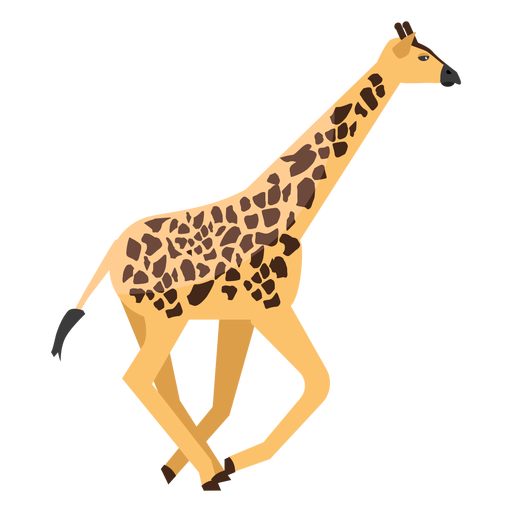 Girafa correndo plana