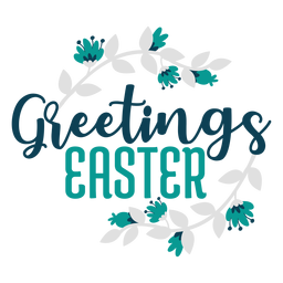 Saludos letras de flores de pascua Diseño PNG