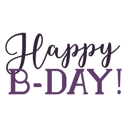 Happy bday lettering PNG Design