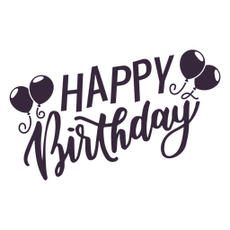 Happy birthday balloons lettering