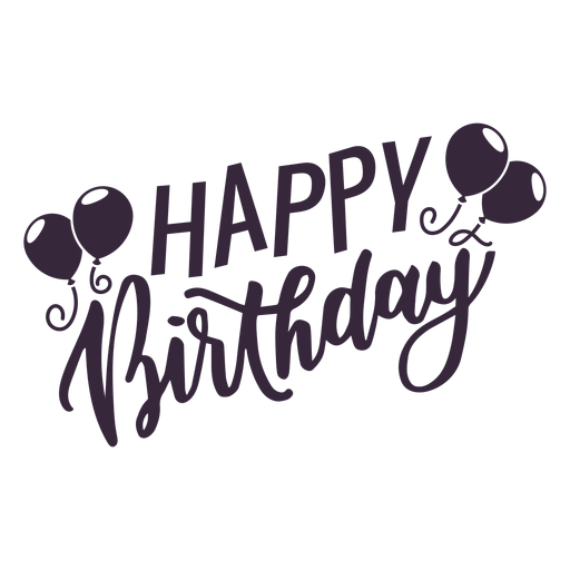 Download Happy birthday balloons lettering - Transparent PNG & SVG ...