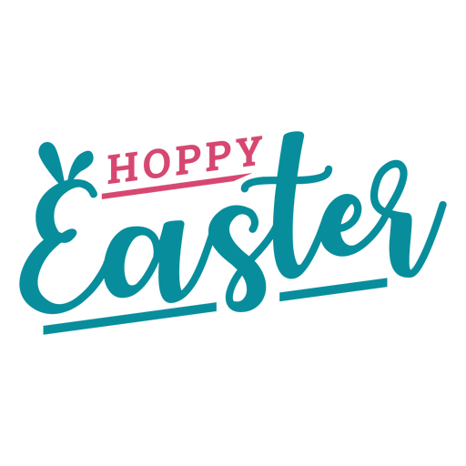 Happy easter bunny ears lettering PNG Design