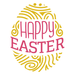 Glücklicher Osterei-Schriftzug PNG-Design