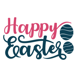 Feliz pascua letras manuscritas Diseño PNG