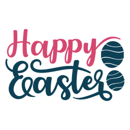 Happy easter handwritten lettering Transparent PNG