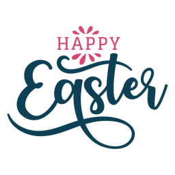 Letras de remolinos de feliz pascua Diseño PNG