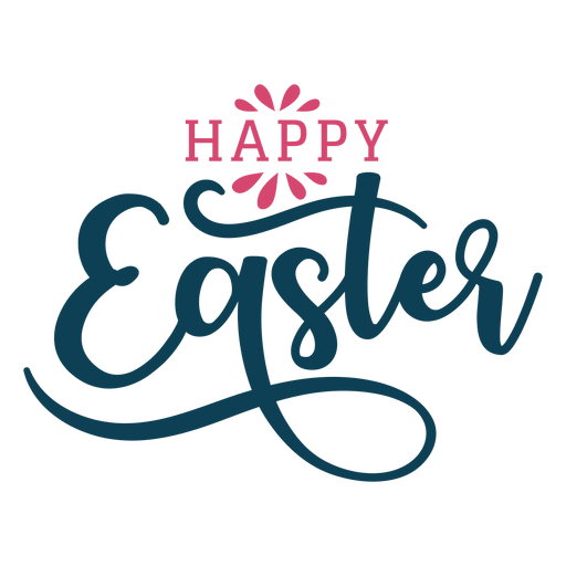 Happy easter swirls lettering PNG Design