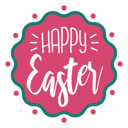 Happy Easter Wavy Badge Lettering PNG & SVG Design For T-Shirts