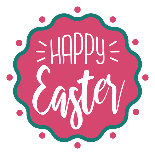 Happy easter wavy badge lettering