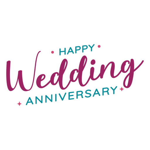 Happy wedding anniversary lettering PNG Design