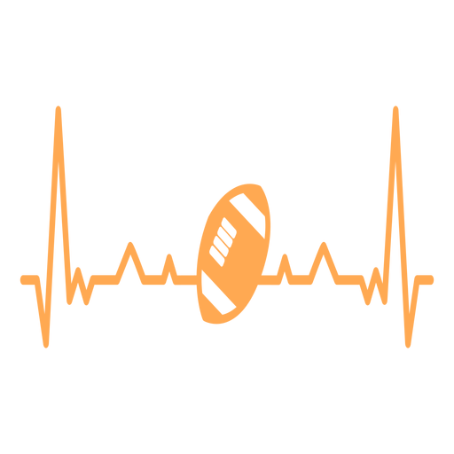 Heartbeat with american football ball PNG Design