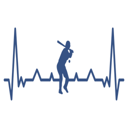 Heartbeat with baseball player Transparent PNG
