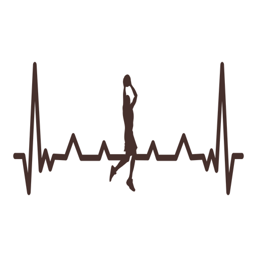 Heartbeat with basketball jam PNG Design