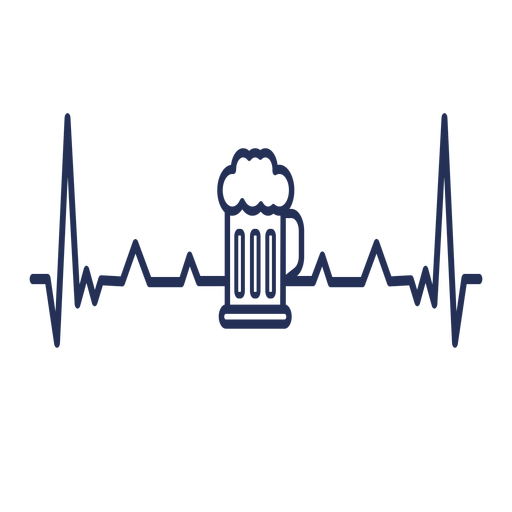 Heartbeat With Beer Mug Transparent Png Svg Vector File