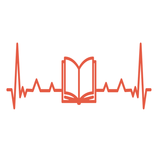 Heartbeat with book PNG Design