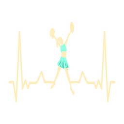 Heartbeat with cheerleader Transparent PNG