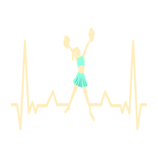 Heartbeat with cheerleader PNG Design