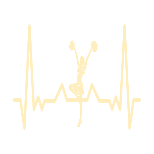 Heartbeat with cheerleader girl PNG Design