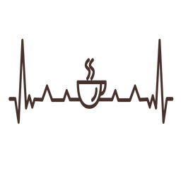 Heartbeat with coffee cup Transparent PNG