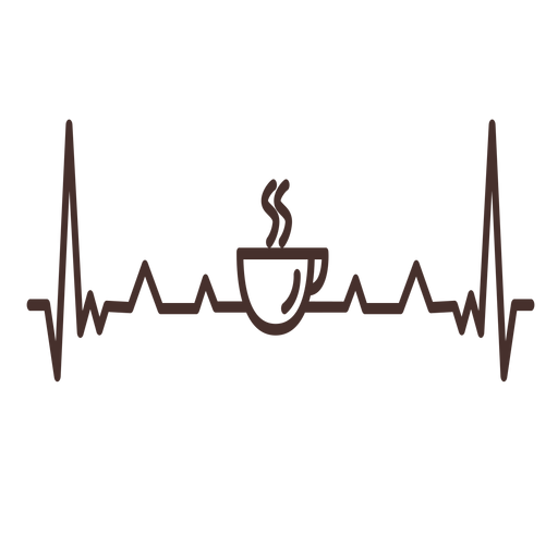 Download Heartbeat With Coffee Cup Transparent Png Svg Vector File