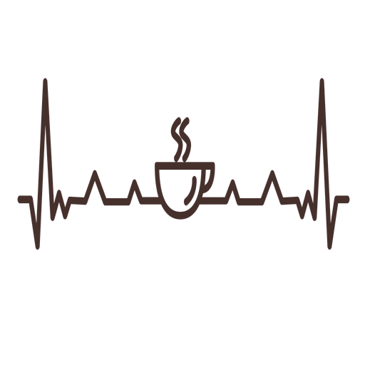 Heartbeat with coffee cup - Transparent PNG & SVG vector file