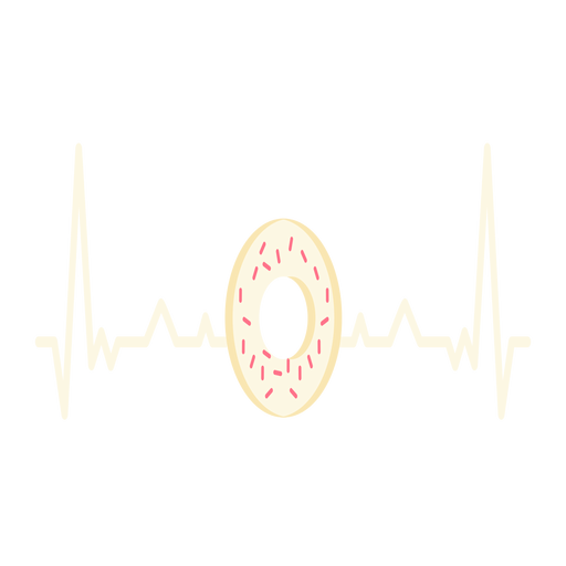 Heartbeat with donut PNG Design