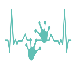 Herzschlag mit Froschfußabdrücken PNG-Design