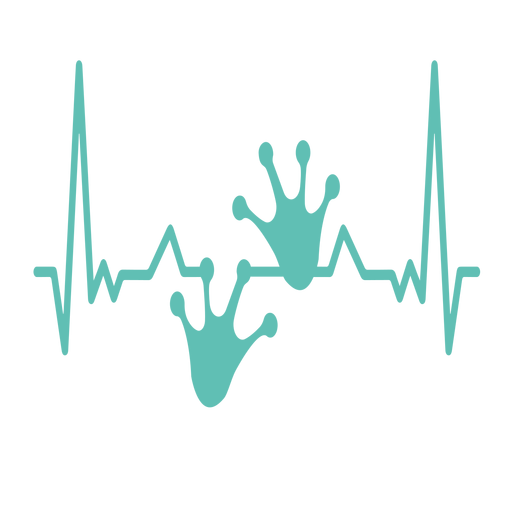 Heartbeat with frog foorprints PNG Design