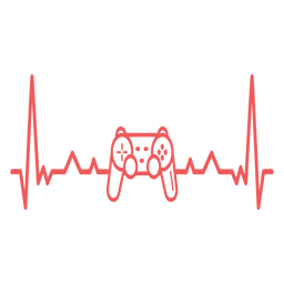 Heartbeat con gamepad Diseño PNG