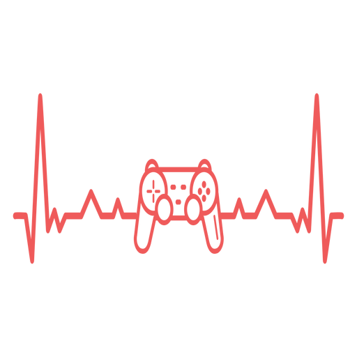 Heartbeat with gamepad PNG Design