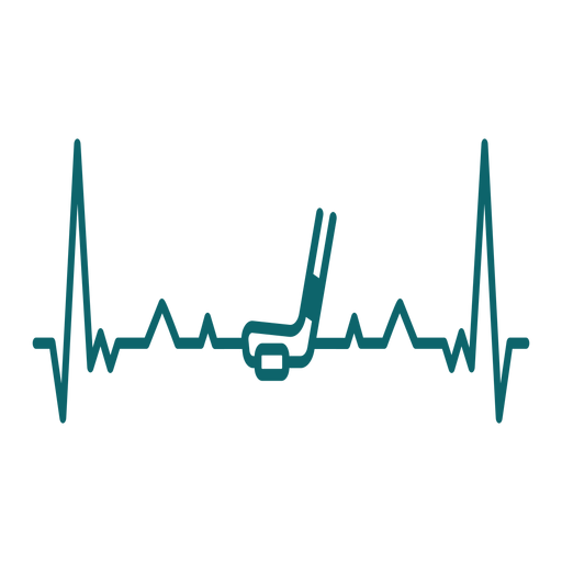 Heartbeat with hockey stick PNG Design