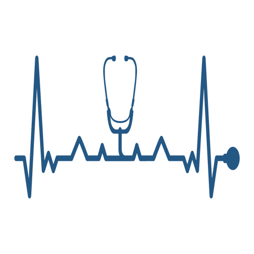 Heartbeat with medical stethoscope PNG Design