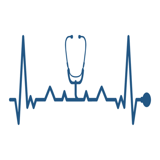Herzschlag mit medizinischem Stethoskop PNG-Design