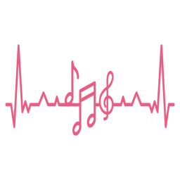 Heartbeat with music notes PNG Design Transparent PNG