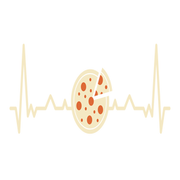 Heartbeat with pizza Transparent PNG