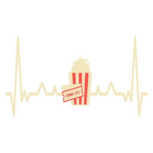 Heartbeat with popcorn PNG Design