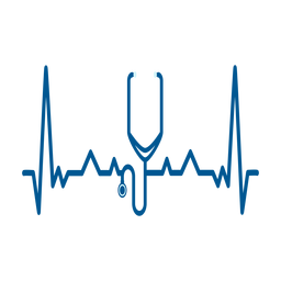 Latido del corazón con estetoscopio Diseño PNG