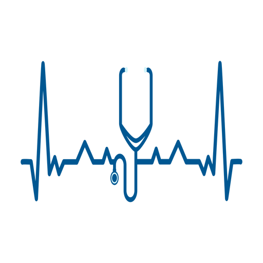 Heartbeat with stethoscope PNG Design