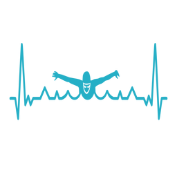 Heartbeat with swimmer Transparent PNG