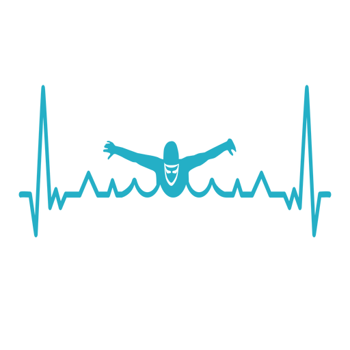 Heartbeat with swimmer PNG Design