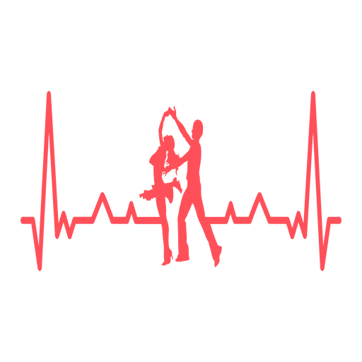 Heartbeat with swing dancers PNG Design
