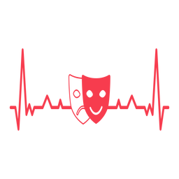 Heartbeat with theater masks PNG Design Transparent PNG