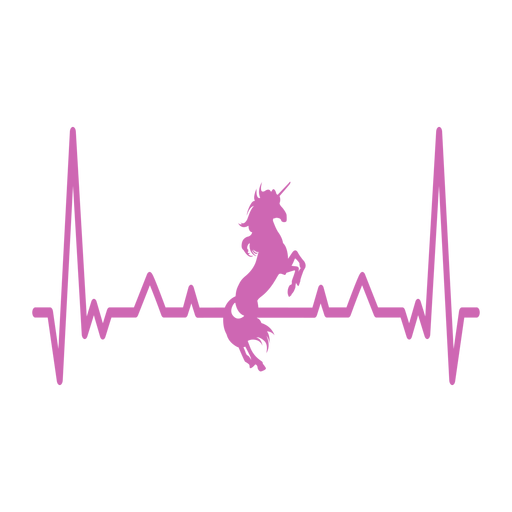 Heartbeat with unicorn PNG Design