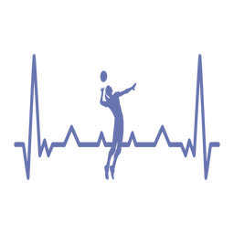Heartbeat with volleyball player Transparent PNG