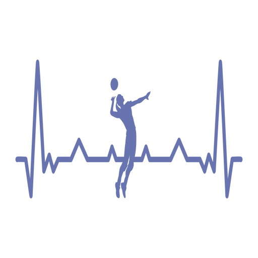Heartbeat with volleyball player PNG Design
