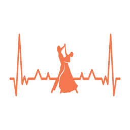 Herzschlag mit Walzertänzern PNG-Design